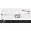 Image 1 : DAINTY WHITE BAND, RHINESTONE QUARTS WATCH