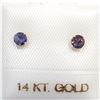 Image 1 : 14K YELLOW GOLD IOLITE  EARRINGS