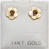 Image 1 : 14K YELLOW GOLD 2 DIAMONDS(0.125CT) EARRINGS