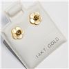 Image 2 : 14K YELLOW GOLD 2 DIAMONDS(0.125CT) EARRINGS