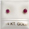 Image 1 : 14K YELLOW GOLD RUBY(0.13CT) EARRINGS