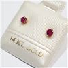 Image 3 : 14K YELLOW GOLD RUBY(0.13CT) EARRINGS