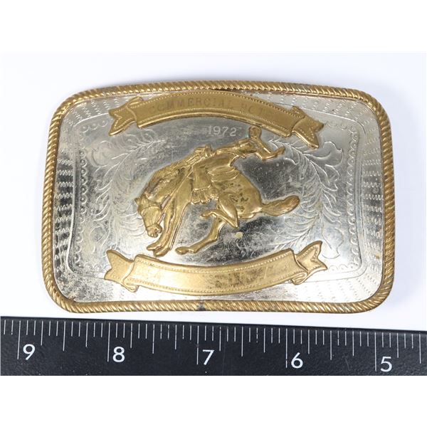 "COMMERCIAL HOTEL 1972" COWBOY FIGURE BELT BUCKLE