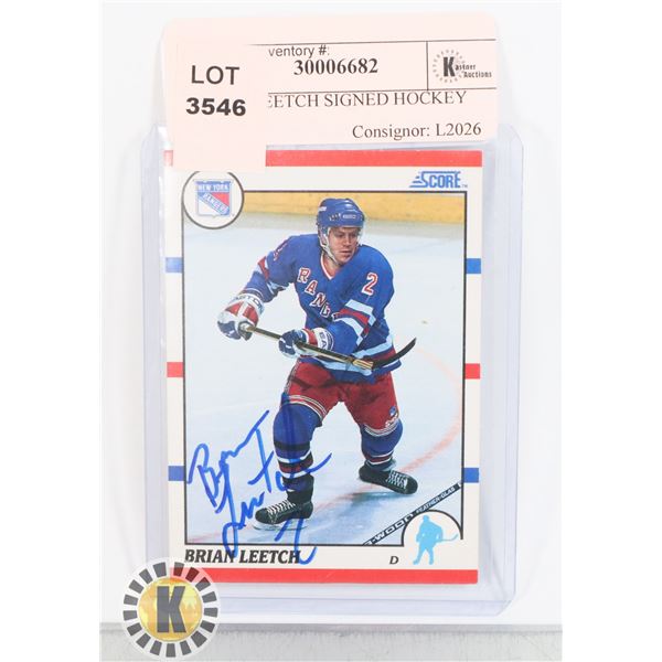 BRIAN LEETCH SIGNED HOCKEY CARD