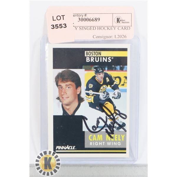 CAM NEELY SINGED HOCKEY CARD