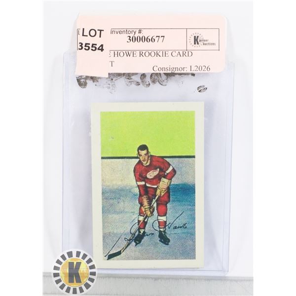 GORDIE HOWE ROOKIE CARD REPRINT