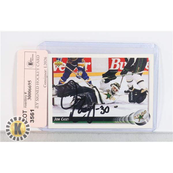 JON CASEY SIGNED HOCKEY CARD