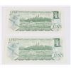 Image 2 : TWO GOOD CONDITION 1973 CANADIAN ONE DOLLAR NOTES