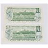 Image 2 : TWO GOOD CONDITION 1973 CANADIAN ONE DOLLAR NOTES