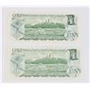 Image 2 : TWO GOOD CONDITION 1973 CANADIAN ONE DOLLAR NOTES