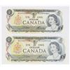 Image 1 : TWO GOOD CONDITION 1973 CANADIAN ONE DOLLAR NOTES
