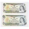 Image 1 : TWO GOOD CONDITION 1973 CANADIAN ONE DOLLAR NOTES