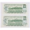 Image 2 : TWO GOOD CONDITION 1973 CANADIAN ONE DOLLAR NOTES