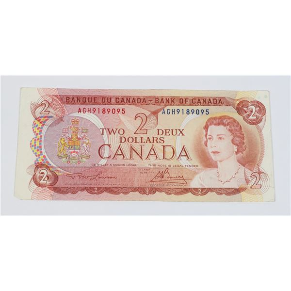 1974 CANADIAN TWO DOLLAR BILL