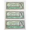 Image 1 : THREE 1954 CANADIAN 1 DOLLAR BANK NOTES