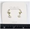 Image 1 : NEW RHINESTONE AND FAUX PEARL HANGING STUD EARRING