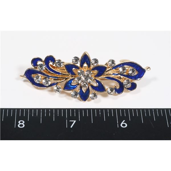 NEW RHINESTONE FRENCH CLIP HAIR ACCESSORY BLUE