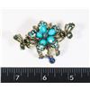 Image 1 : NEW TURQUOISE RHINESTONE BUTTERFLY HAIR CLIP