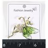 Image 1 : NEW GREEN WING RHINESTONE FAIRY BROOCH