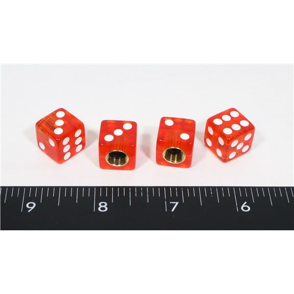 NEW 4PC DICE DESIGN TIRE VALVE STEM CAPS