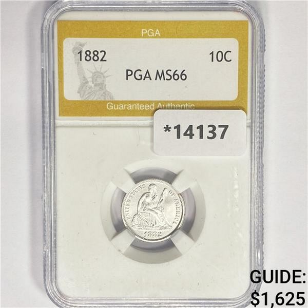 1882 Seated Liberty Dime PGA MS66