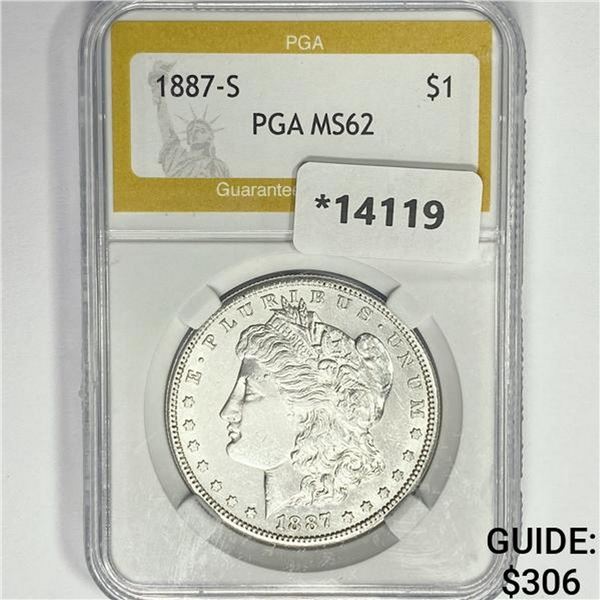 1887-S Morgan Silver Dollar PGA MS62