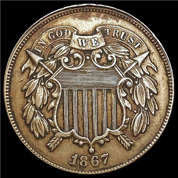 1867 Two Cent Piece NEARLY UNCIRCULATED