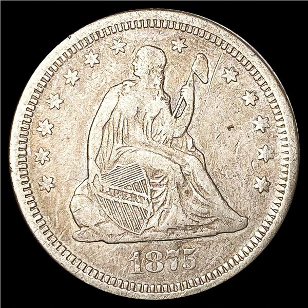 1875-S Seated Liberty Quarter LIGHTLY CIRCULATED