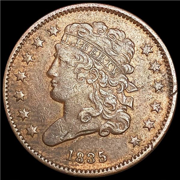 1835 Classic Head Half Cent NEARLY UNCIRCULATED