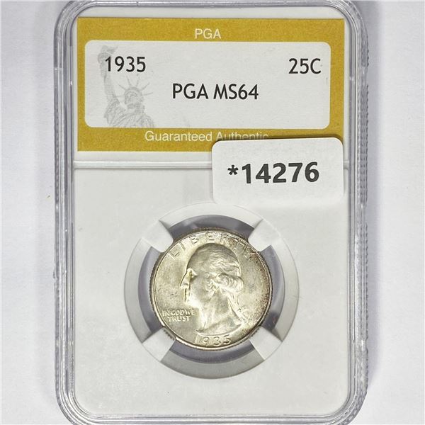 1935 Washington Silver Quarter PGA MS64