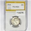 Image 1 : 1935 Washington Silver Quarter PGA MS64