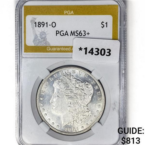 1891-O Morgan Silver Dollar PGA MS63+