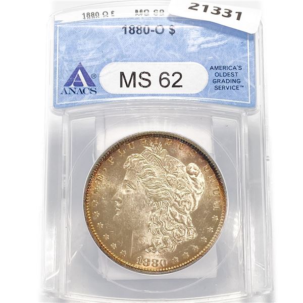 1880-O Morgan Silver Dollar ANACS MS62