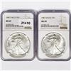 Image 1 : 1987 Set (2) American Silver Eagle NGC MS69