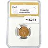 Image 1 : 1867 Indian Head Cent PGA MS61 Streak Planchet