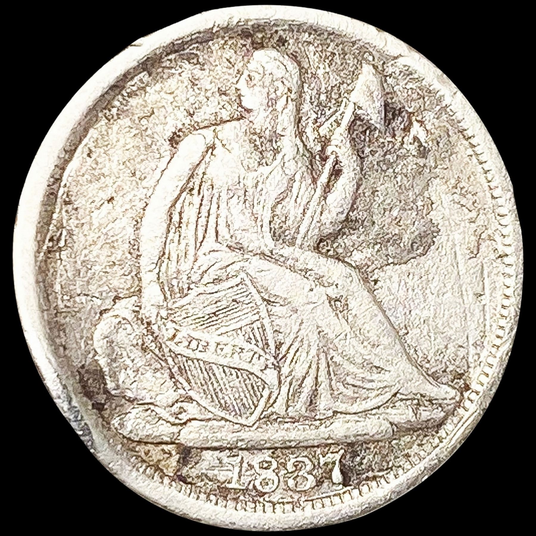 1837 Seated Liberty Half Dime CLOSELY UNCIRCULATED