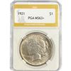 Image 1 : 1921 Silver Peace Dollar PGA MS63+
