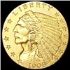 Image 1 : 1908 $2.50 Gold Quarter Eagle CLOSELY UNCIRCULATED