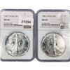 Image 1 : 1987 Set (2) American Silver Eagles NGC MS69