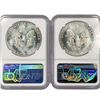 Image 2 : 1987 Set (2) American Silver Eagles NGC MS69