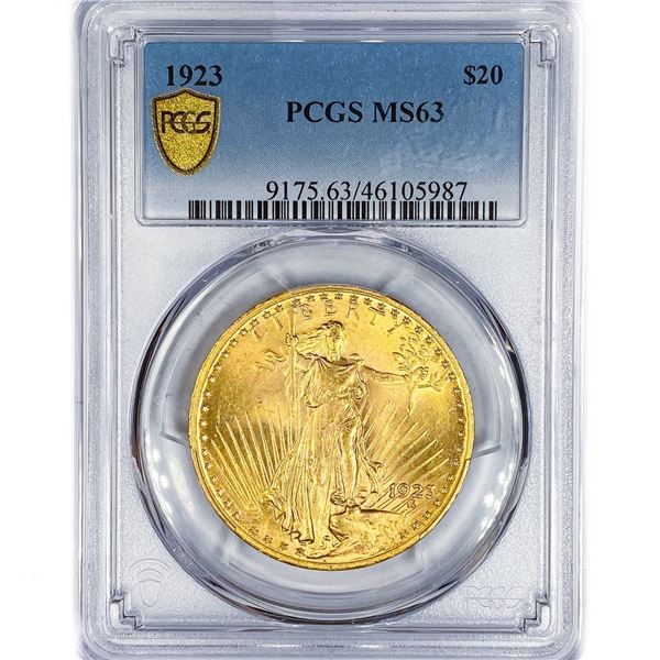 1923 $20 Gold Double Eagle PCGS MS63