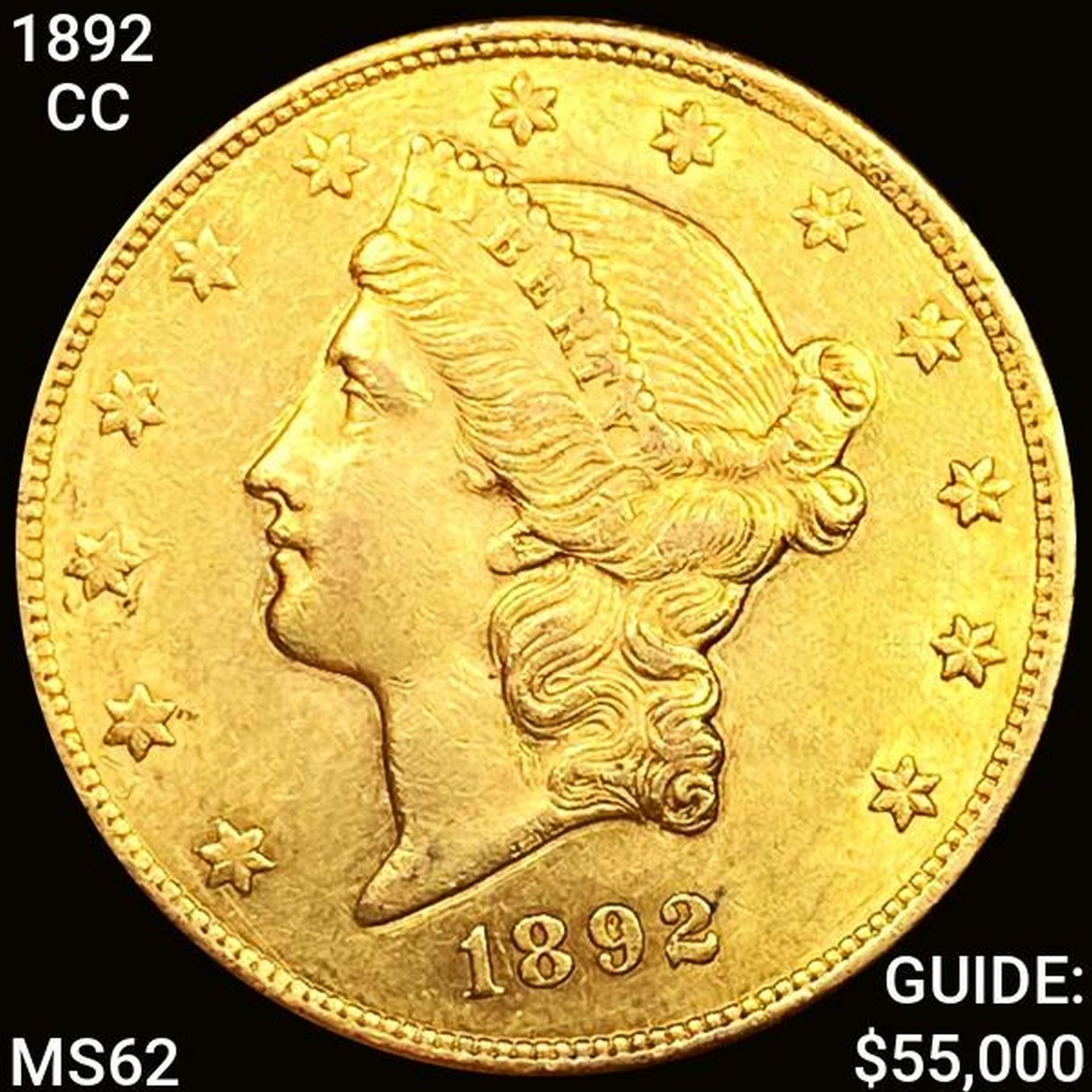 1892 CC 20 Gold Double Eagle UNCIRCULATED 1892-cc-20-gold-double-eagle-uncirculated