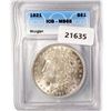 Image 1 : 1921 Morgan Silver Dollar ICG MS65