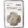 Image 1 : 1891-CC Morgan Silver Dollar NGC MS61