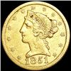 Image 1 : 1851 $5 Gold Half Eagle LIGHTLY CIRCULATED