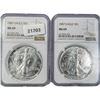 Image 1 : 1987 American Silver Eagle Set (2) NGC MS69