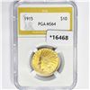 Image 1 : 1915 $10 Gold Eagle PGA MS64