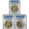 Image 1 : 1974 Set (3) Eisenhower Silver Dollars PCGS MS65