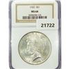 Image 1 : 1922 Silver Peace Dollar NGC MS64