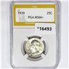 Image 1 : 1939 Washington Silver Quarter PGA MS66+